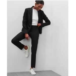 Banana Republic Ryan Mid-Rise Straight Leg Crepe Trouser Pant Career Black 2